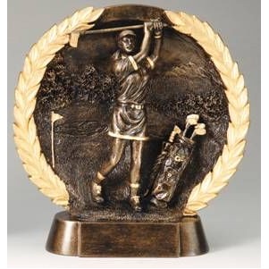 High Relief Female Golf Award - 7 1/2"